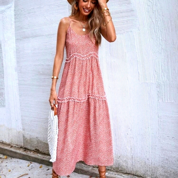 πBoho Dusty Pink Print Cami Dressπ - Picture 3 of 5